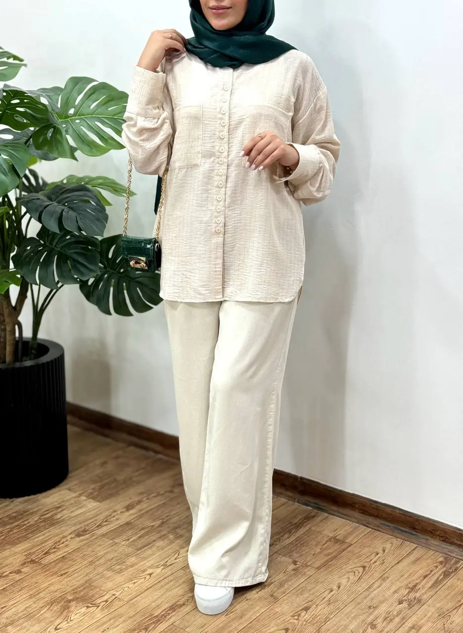 تونیک مانتویی دکمه دار شمیم